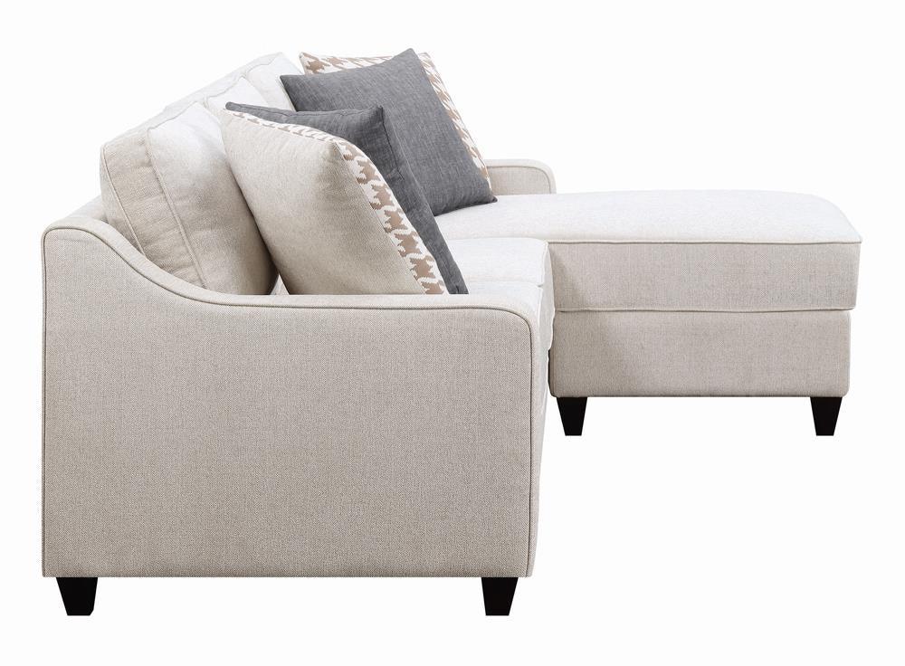 Mcloughlin Platinum Upholstered Sloped Arm Sectional Sofa by Coaster at Eve Furniture