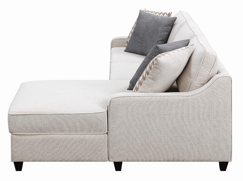 Mcloughlin Platinum Upholstered Sloped Arm Sectional Sofa by Coaster at Eve Furniture
