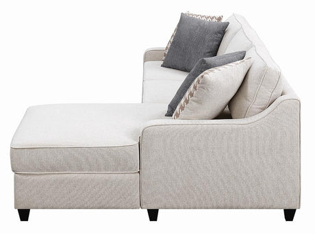 Mcloughlin Platinum Upholstered Sloped Arm Sectional Sofa by Coaster at Eve Furniture