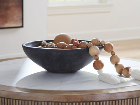 Meadie Distressed Black Bowl by Ashley at Eve Furniture