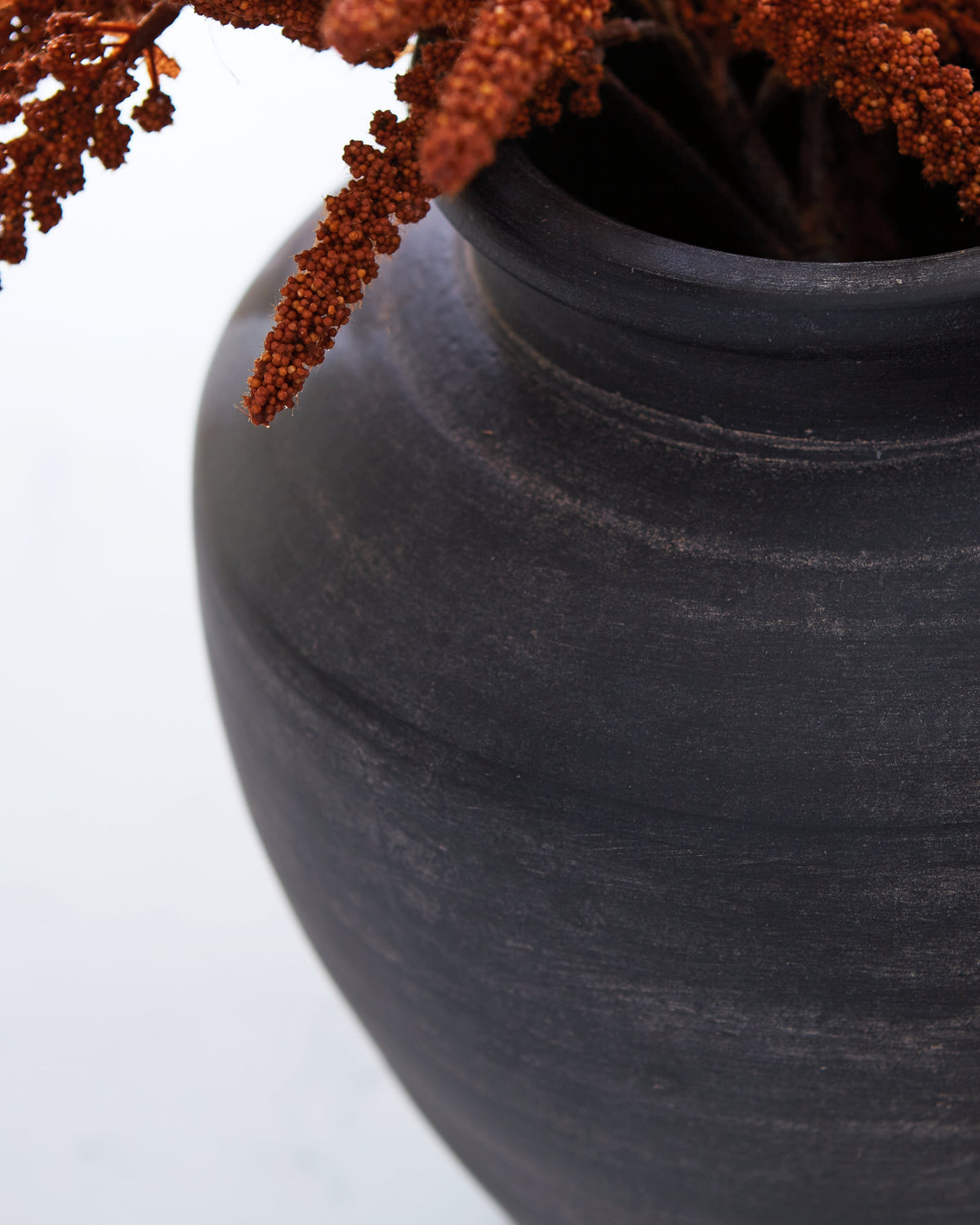 Meadie Distressed Black Vase by Ashley at Eve Furniture