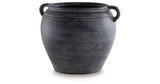 Meadie Distressed Black Vase by Ashley at Eve Furniture