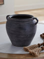 Meadie Distressed Black Vase by Ashley at Eve Furniture