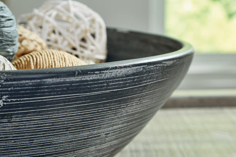 Meadie Distressed Blue Bowl by Ashley at Eve Furniture