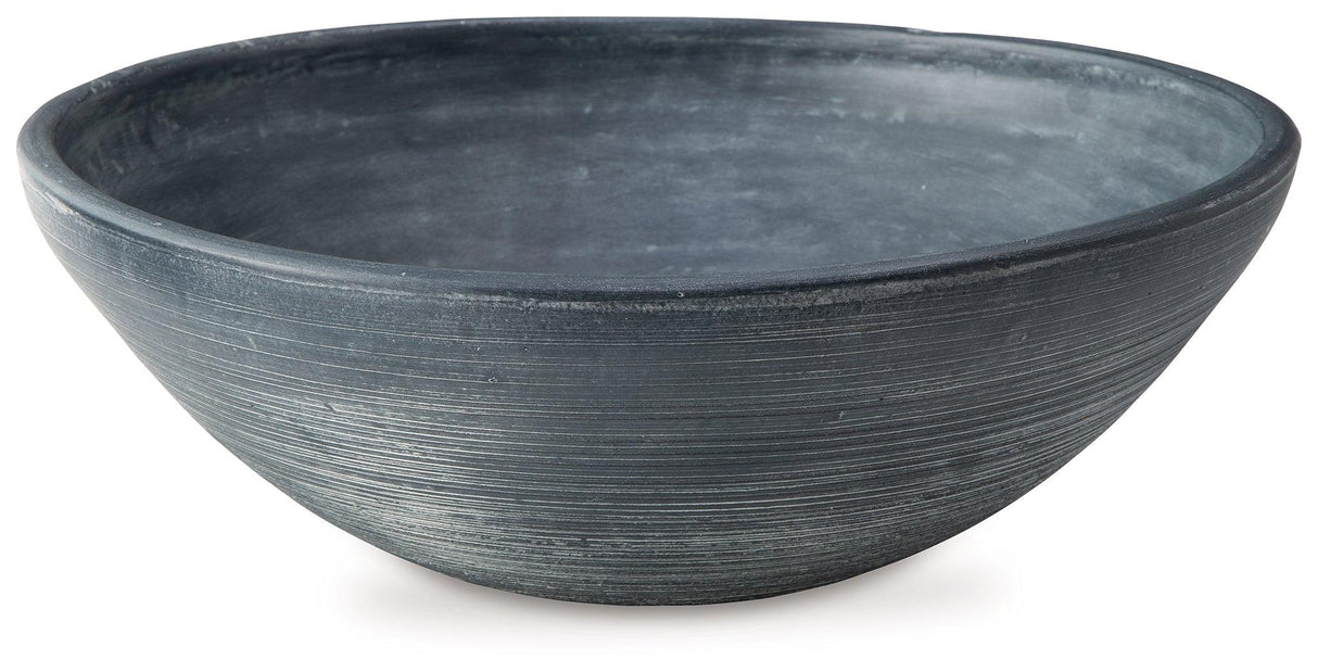 Meadie Distressed Blue Bowl by Ashley at Eve Furniture