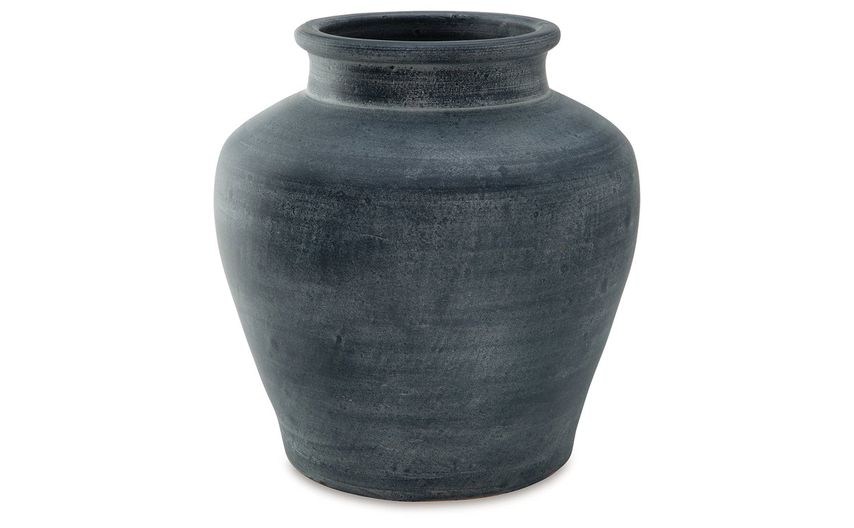 Meadie Distressed Blue Vase by ASHLEY FURNITURE at Eve Furniture