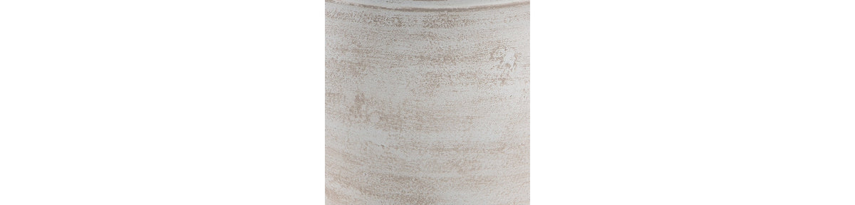 Meadie Distressed White Vase by Ashley at Eve Furniture