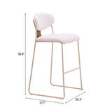 Meadow Cloud White Barstool (Set of 4) by Zuomod at Eve Furniture