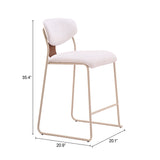 Meadow Cloud White Counter Stool (Set of 4) by Zuomod at Eve Furniture
