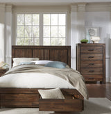 Meadow Five Drawer Solid Wood Chest in Brick Brown by Modus Furniture at Eve Furniture