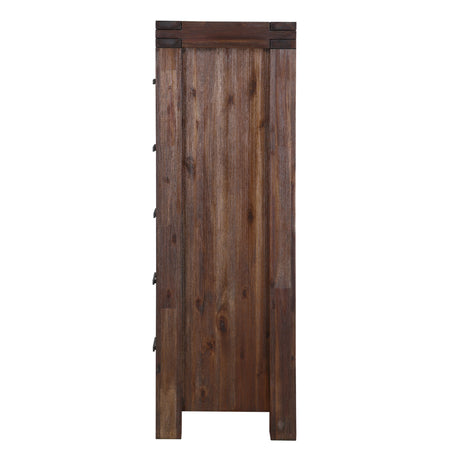 Meadow Five Drawer Solid Wood Chest in Brick Brown by Modus Furniture at Eve Furniture