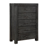 Meadow Five Drawer Solid Wood Chest in Graphite by Modus Furniture at Eve Furniture