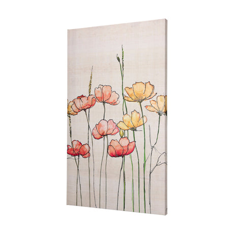 Meadow flowers by Mercana Studio a Hand Embellished Textured Canvas by Mercana at Eve Furniture