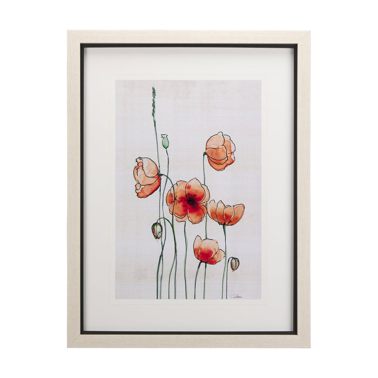 Meadow flowers I by Mercana Studio a Hand Embellished Textured Framed Art Print Matted under Glass by Mercana at Eve Furniture