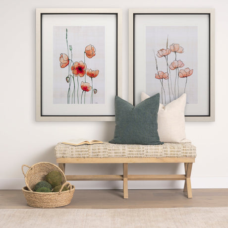 Meadow flowers II by Mercana Studio a Hand Embellished Textured Framed Art Print Matted under Glass by Mercana at Eve Furniture