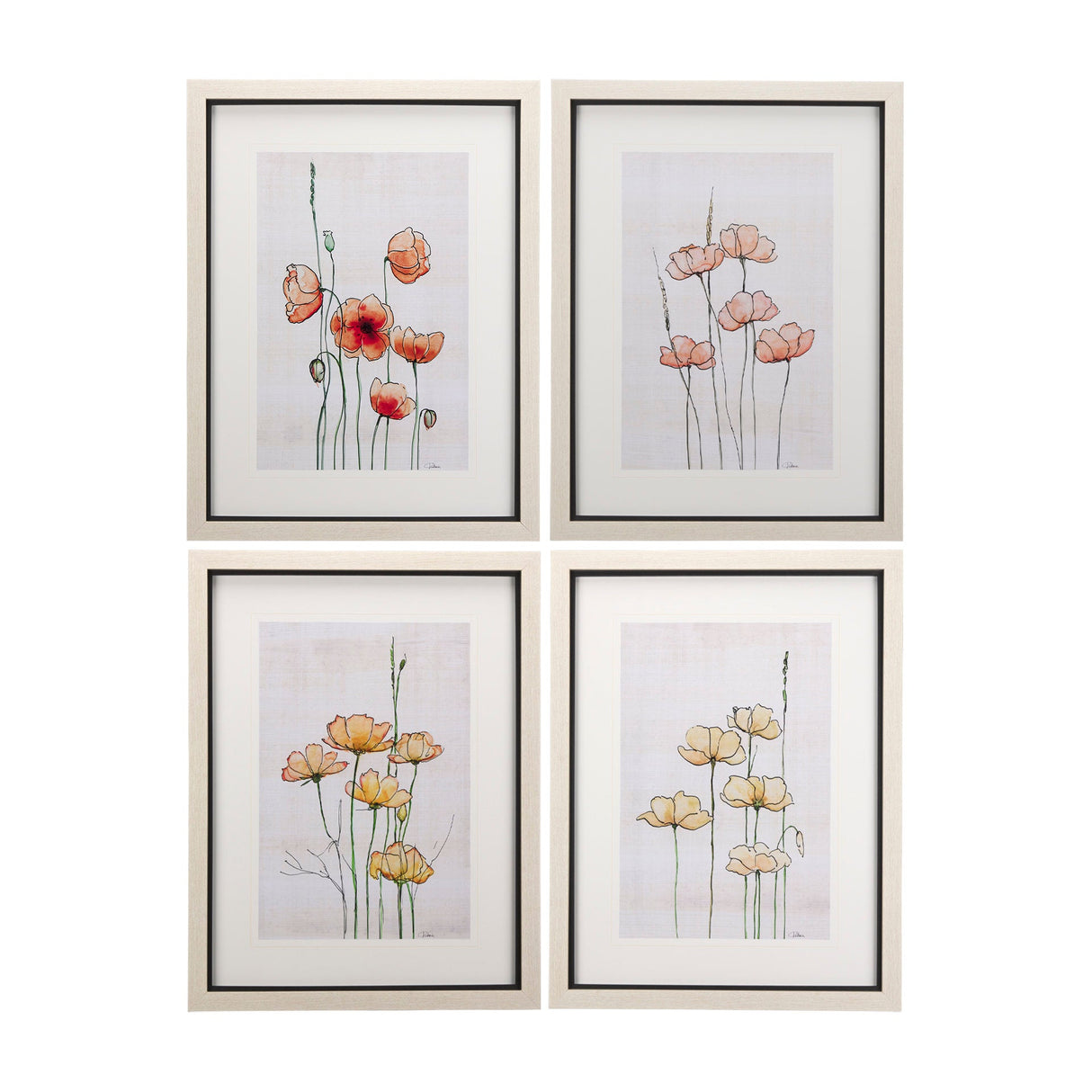 Meadow flowers III by Mercana Studio a Hand Embellished Textured Framed Art Print Matted under Glass by Mercana at Eve Furniture