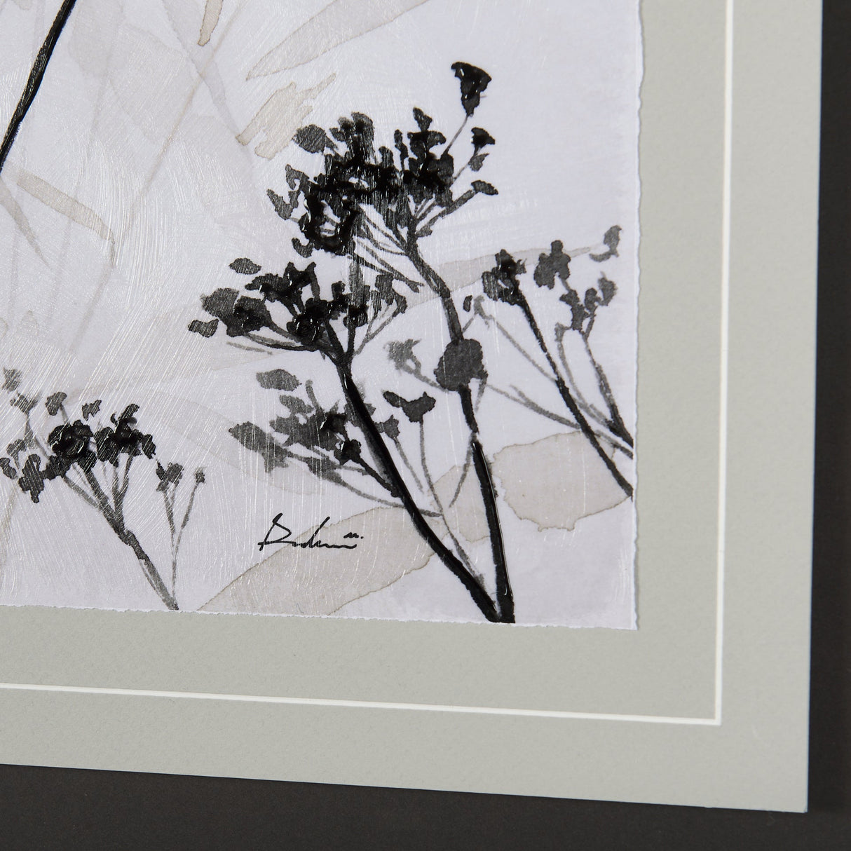 Meadow R by Mercana Studio a Hand Embellished Textured Framed Art Print Matted under Glass by Mercana at Eve Furniture