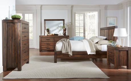 Meadow Six Drawer Solid Wood Dresser in Brick Brown by Modus Furniture at Eve Furniture