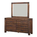 Meadow Six Drawer Solid Wood Dresser in Brick Brown by Modus Furniture at Eve Furniture