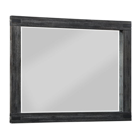 Meadow Solid Wood Beveled Glass Solid Wood Mirror in Graphite by Modus Furniture at Eve Furniture