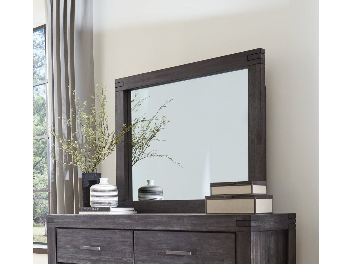 Meadow Solid Wood Beveled Glass Solid Wood Mirror in Graphite by Modus Furniture at Eve Furniture