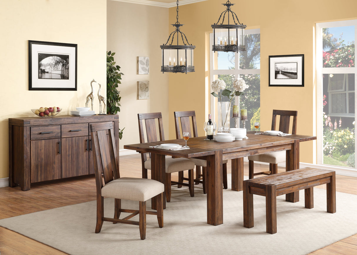 Meadow Solid Wood Extending Dining Table in Brick Brown by Modus Furniture at Eve Furniture