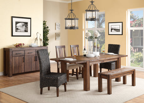 Meadow Solid Wood Extending Dining Table in Brick Brown by Modus Furniture at Eve Furniture