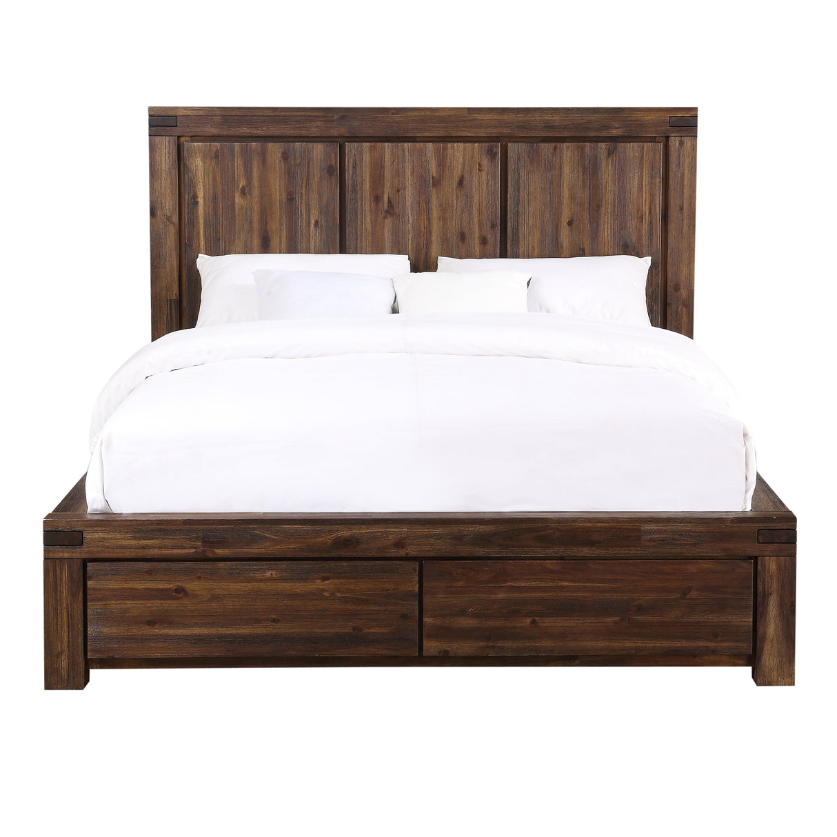 Meadow Solid Wood Footboard California King Storage Bed in Brick Brown by Modus Furniture at Eve Furniture