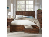Meadow Solid Wood Footboard Queen Storage Bed in Brick Brown by Modus Furniture at Eve Furniture