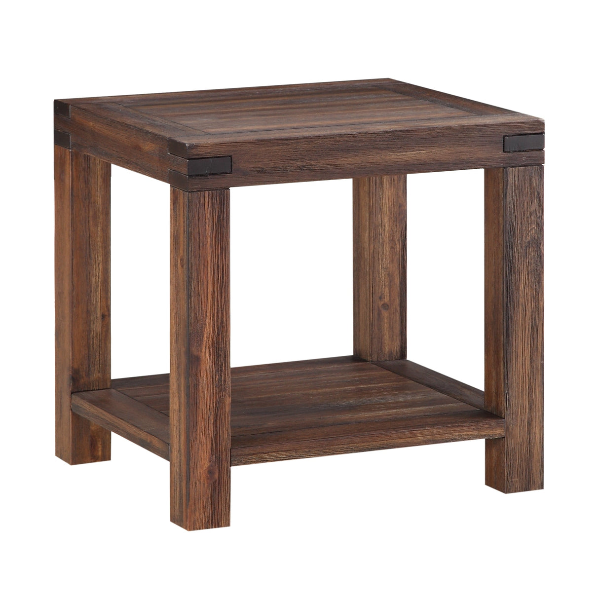 Meadow Solid Wood Rectangular Side Table in Brick Brown by Modus Furniture at Eve Furniture