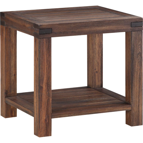 Meadow Solid Wood Rectangular Side Table in Brick Brown by Modus Furniture at Eve Furniture