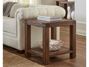 Meadow Solid Wood Rectangular Side Table in Brick Brown by Modus Furniture at Eve Furniture