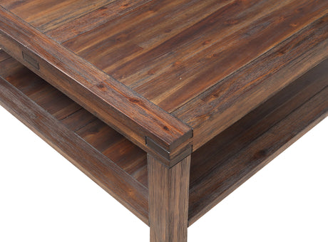 Meadow Solid Wood Square Coffee Table in Brick Brown by Modus Furniture at Eve Furniture