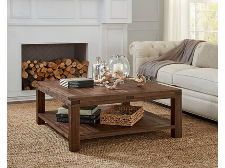 Meadow Solid Wood Square Coffee Table in Brick Brown by Modus Furniture at Eve Furniture