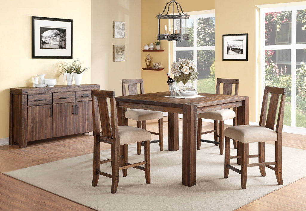 Meadow Solid Wood Square Counter Table in Brick Brown by Modus Furniture at Eve Furniture
