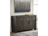 Meadow Solid Wood Three Drawer Three Door Sideboard in Graphite by Modus Furniture at Eve Furniture