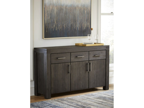 Meadow Solid Wood Three Drawer Three Door Sideboard in Graphite by Modus Furniture at Eve Furniture