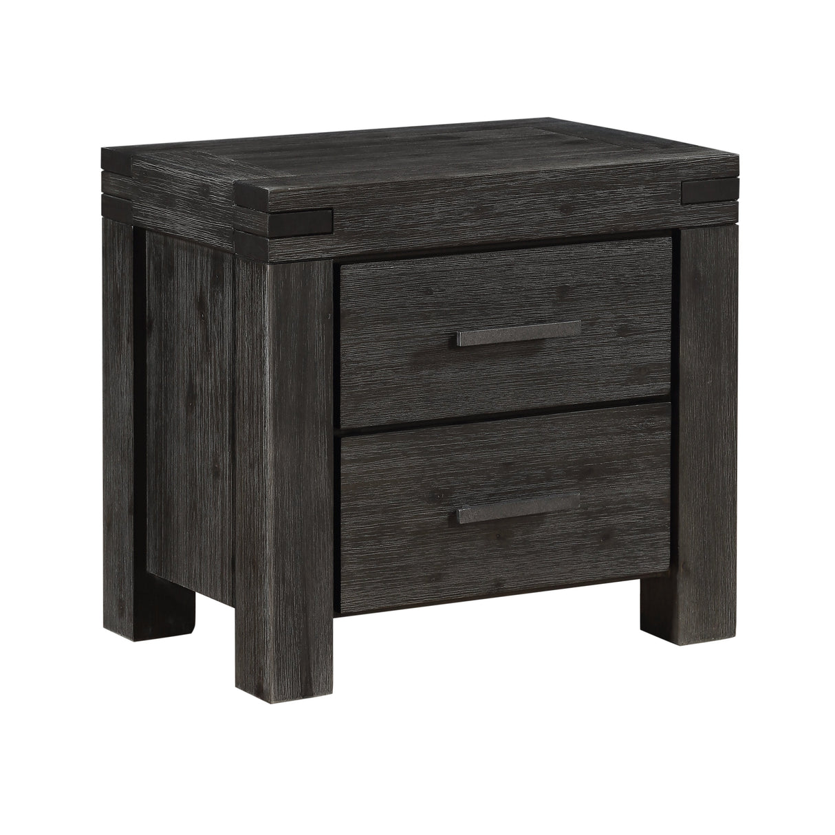 Meadow Solid Wood Two Drawer Nightstand in Graphite by Modus Furniture at Eve Furniture