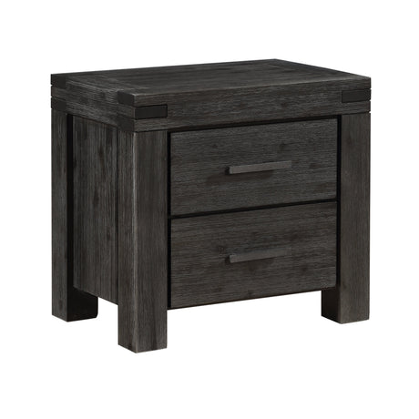 Meadow Solid Wood Two Drawer Nightstand in Graphite by Modus Furniture at Eve Furniture