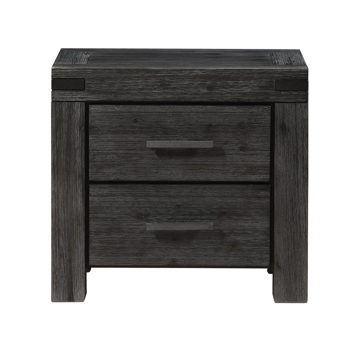 Meadow Solid Wood Two Drawer Nightstand in Graphite by Modus Furniture at Eve Furniture
