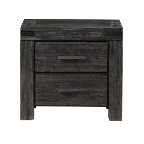 Meadow Solid Wood Two Drawer Nightstand in Graphite by Modus Furniture at Eve Furniture