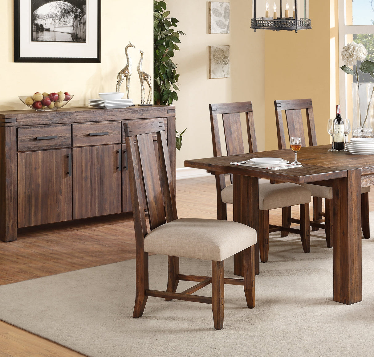 Meadow Solid Wood Upholstered Dining Chair in Brick Brown by Modus Furniture at Eve Furniture