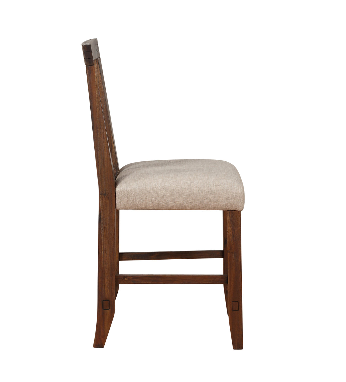 Meadow Solid Wood Upholstered Kitchen Counter Stool in Brick Brown (Set of 2) by Modus Furniture at Eve Furniture