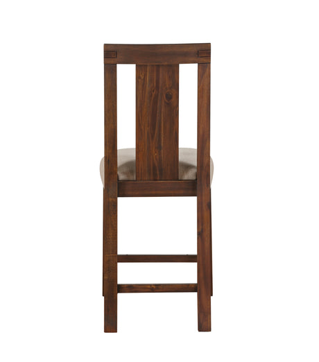 Meadow Solid Wood Upholstered Kitchen Counter Stool in Brick Brown (Set of 2) by Modus Furniture at Eve Furniture