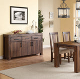 Meadow Three Drawer Three Door Solid Wood Sideboard in Brick Brown by Modus Furniture at Eve Furniture