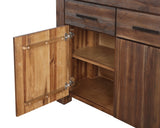 Meadow Three Drawer Three Door Solid Wood Sideboard in Brick Brown by Modus Furniture at Eve Furniture