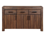 Meadow Three Drawer Three Door Solid Wood Sideboard in Brick Brown by Modus Furniture at Eve Furniture