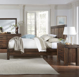 Meadow Two Drawer Solid Wood Nightstand in Brick Brown by Modus Furniture at Eve Furniture