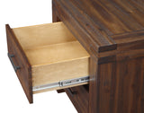 Meadow Two Drawer Solid Wood Nightstand in Brick Brown by Modus Furniture at Eve Furniture