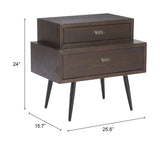 Mechy Brown Side Table by Zuomod at Eve Furniture